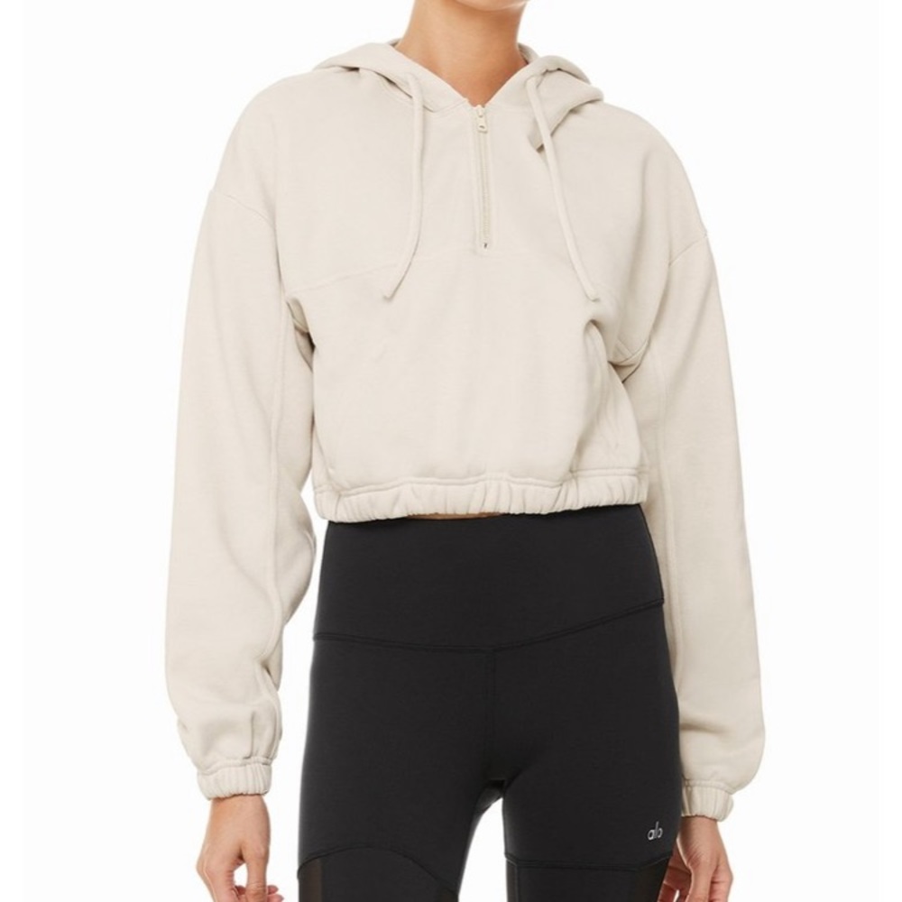 Alo Yoga Bone Stadium Half Zip Hoodie